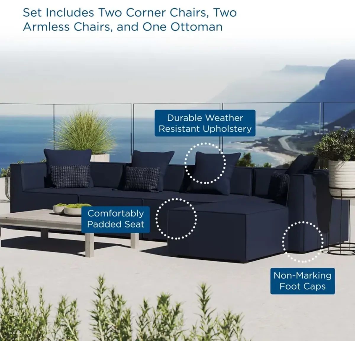 Saybrook 5-Piece Outdoor Sectional 