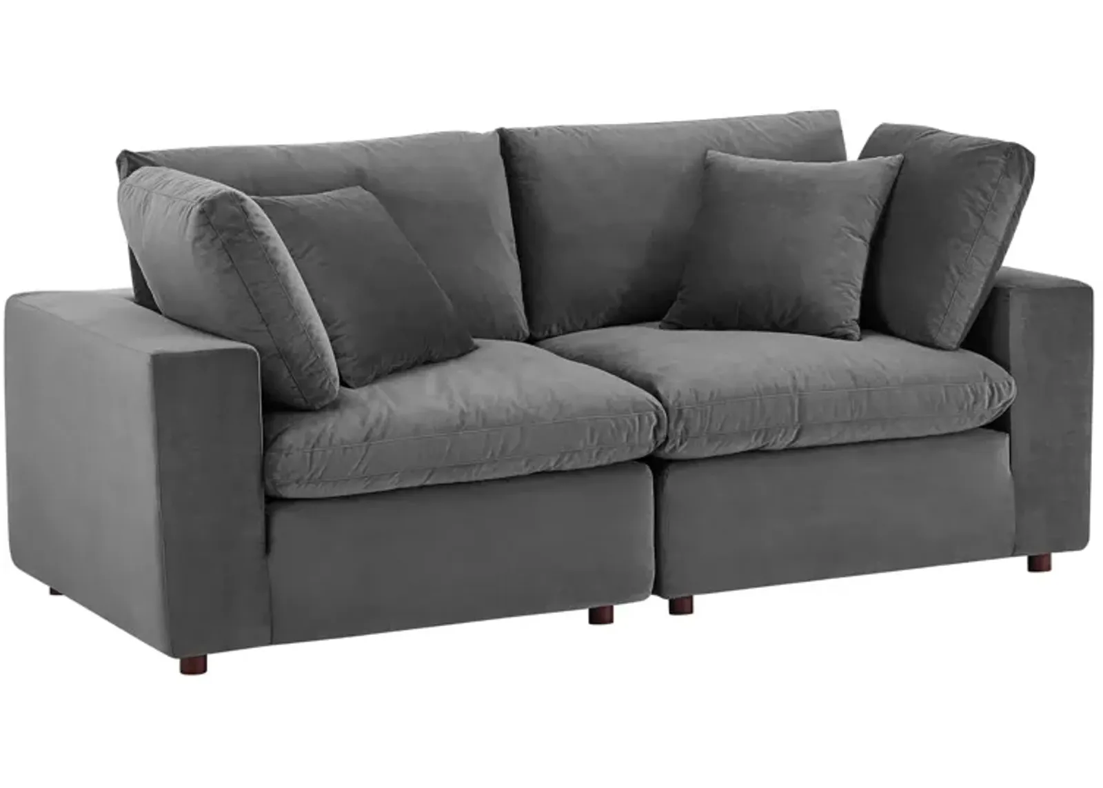 Commix Down Filled Overstuffed Performance Velvet Loveseat