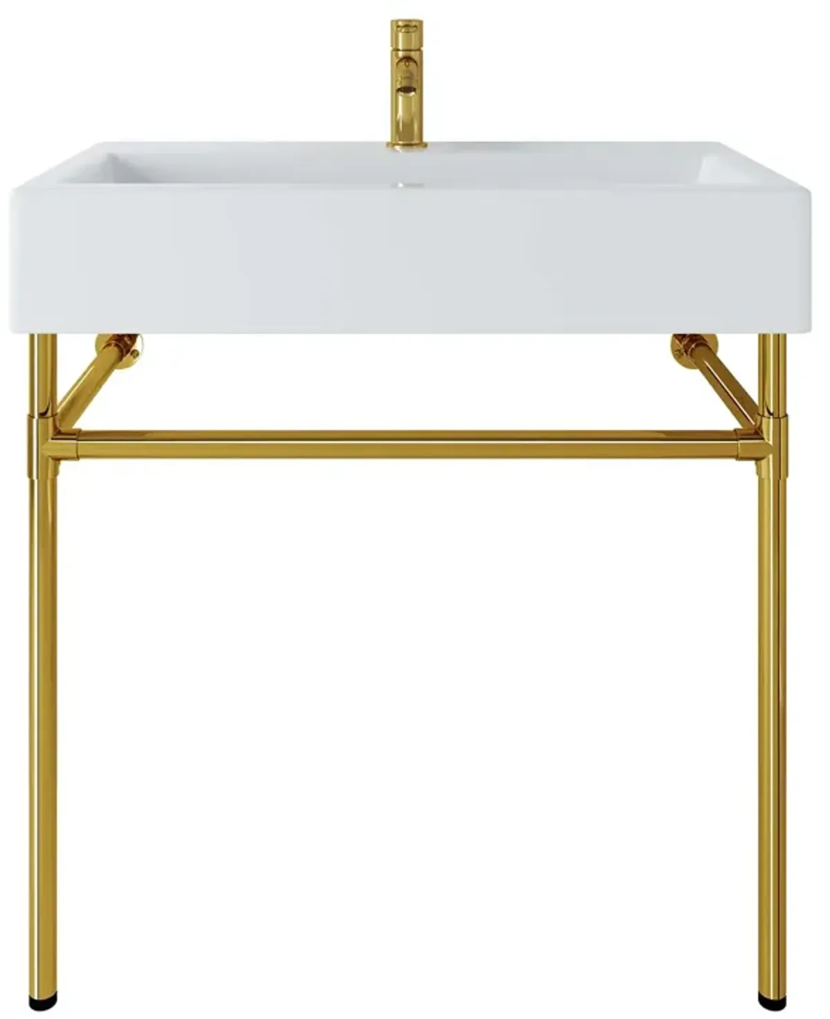 Redeem 32" Wall-Mount Gold Stainless Steel Bathroom Vanity