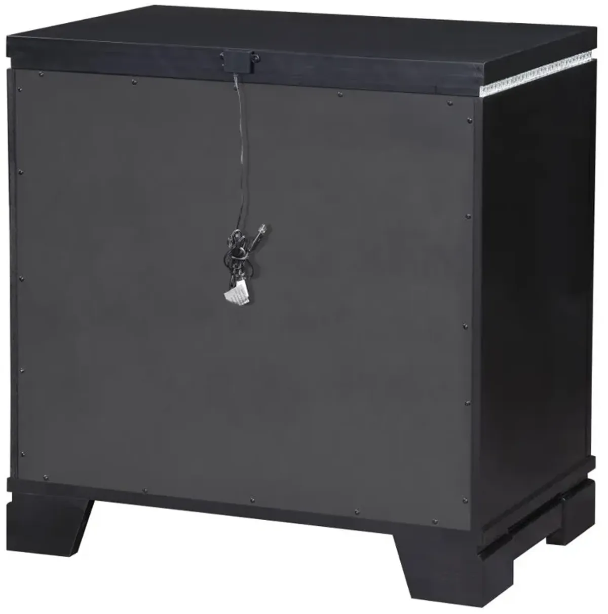 Cappola Rectangular 2-drawer Nightstand Silver and Black