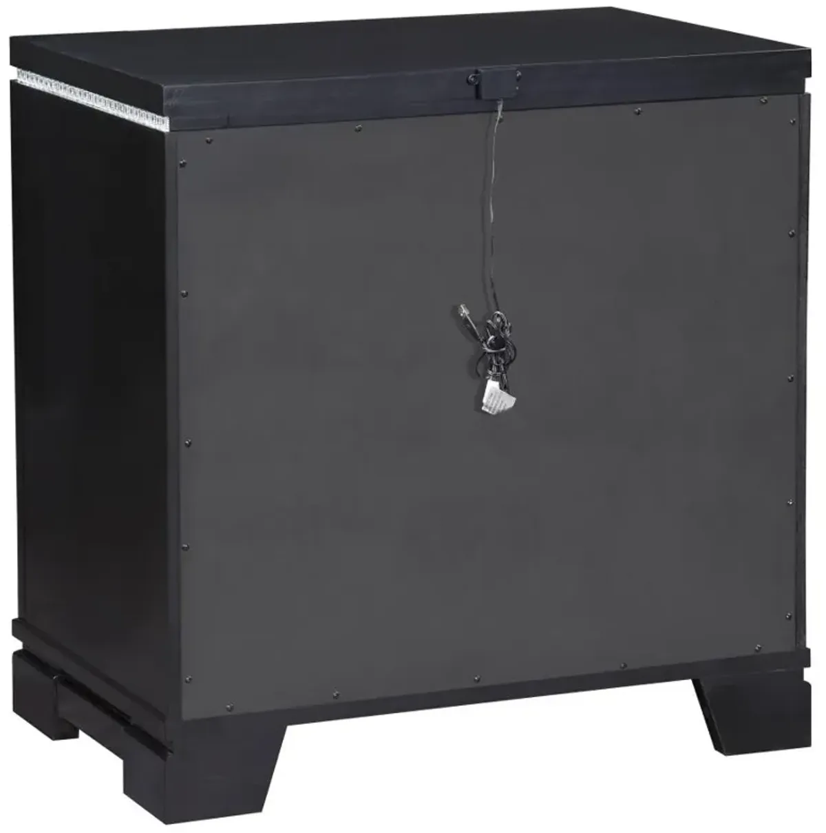 Cappola Rectangular 2-drawer Nightstand Silver and Black