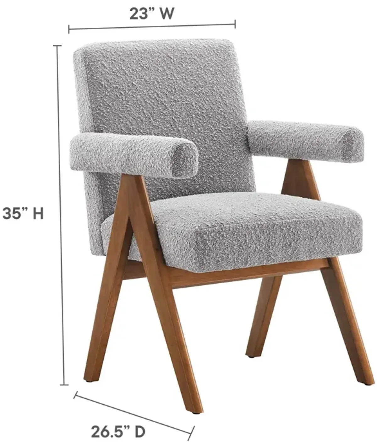 Lyra Boucle Fabric Dining Room Chair - Set of 2