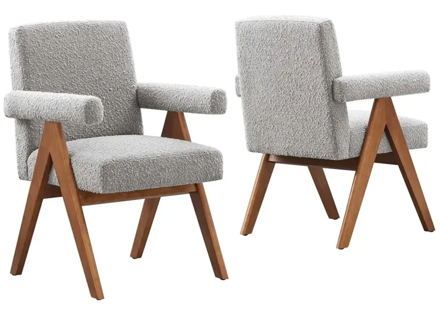 Lyra Boucle Fabric Dining Room Chair - Set of 2