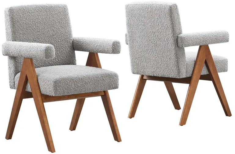 Lyra Boucle Fabric Dining Room Chair - Set of 2