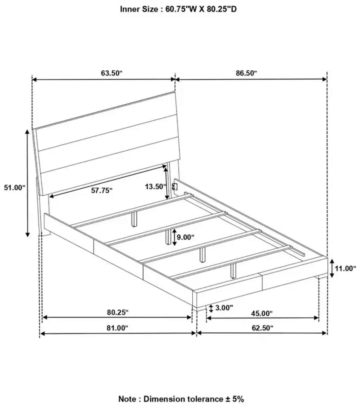 Felicity Queen Panel Bed Glossy White