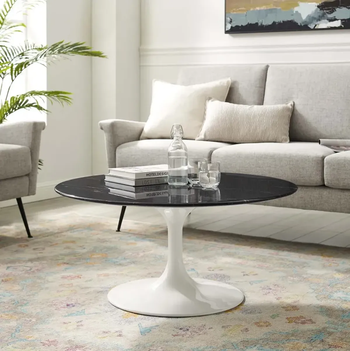 Lippa 36" Artificial Marble Coffee Table