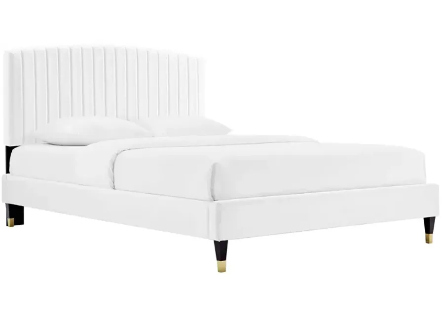 Alessi Performance Velvet Queen Platform Bed