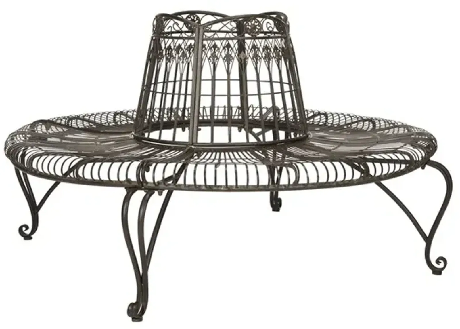 Ally Darling Wrought Iron 60.25-Inch W Outdoor Tree Bench