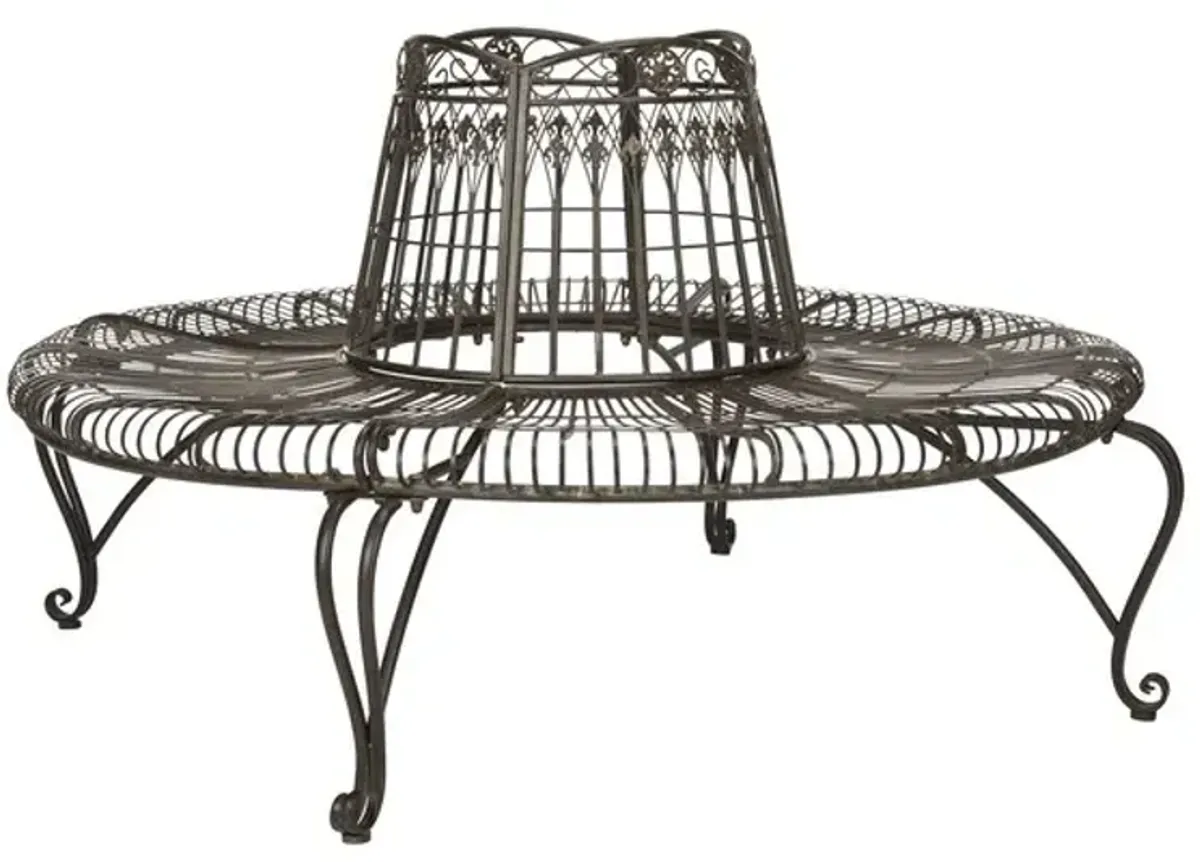 Ally Darling Wrought Iron 60.25-Inch W Outdoor Tree Bench