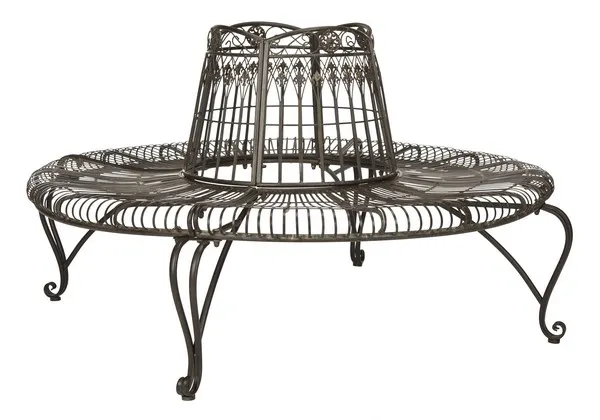 Ally Darling Wrought Iron 60.25-Inch W Outdoor Tree Bench