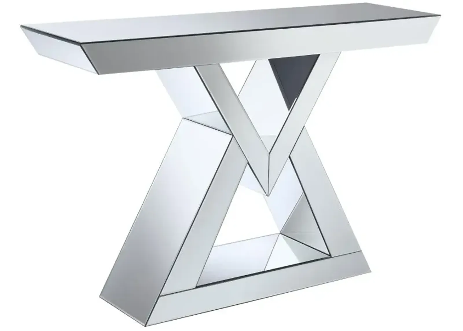 Cerecita Console Table with Triangle Base Clear Mirror