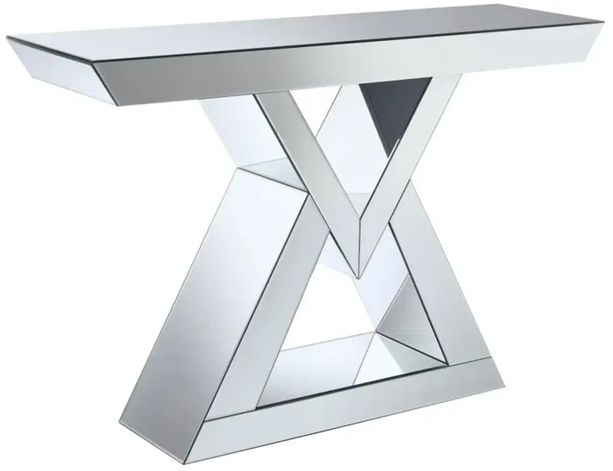 Cerecita Console Table with Triangle Base Clear Mirror