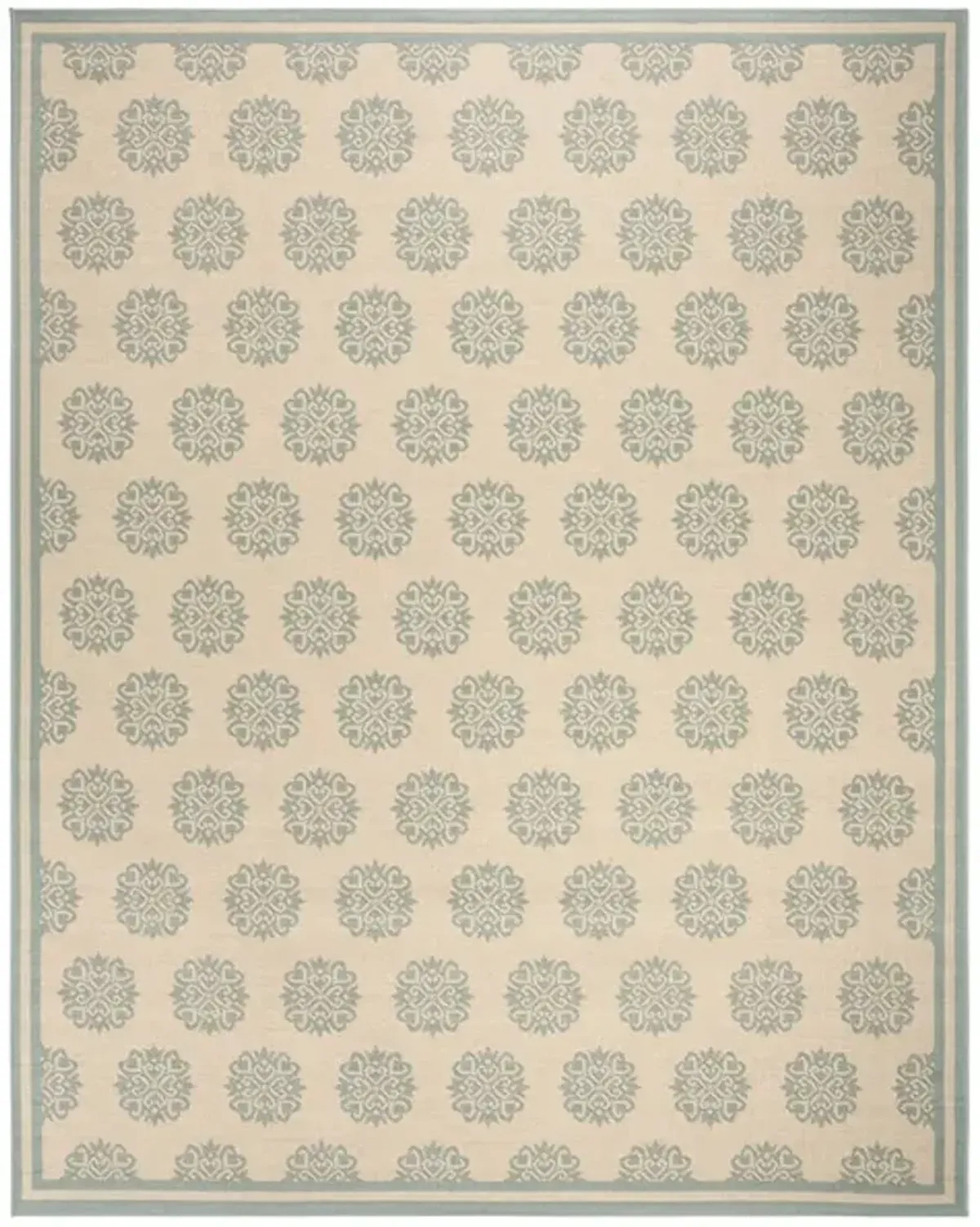 LINDEN 181 Collection LND181L-8 Cream / Aqua 8' X 10'