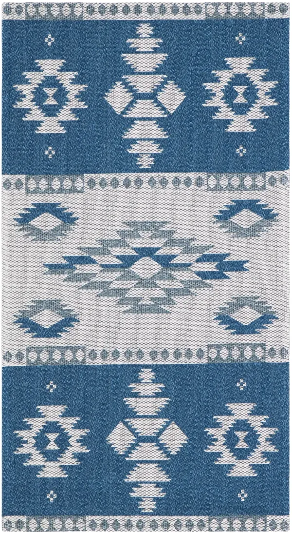 AUGUSTINE 426 NAVY  2'-10' x 5' Runner Rug