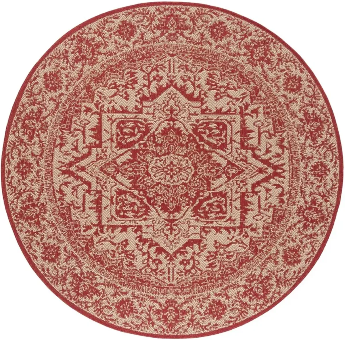 BEACH HOUSE 139 Red 4' X 4' Round Round Rug