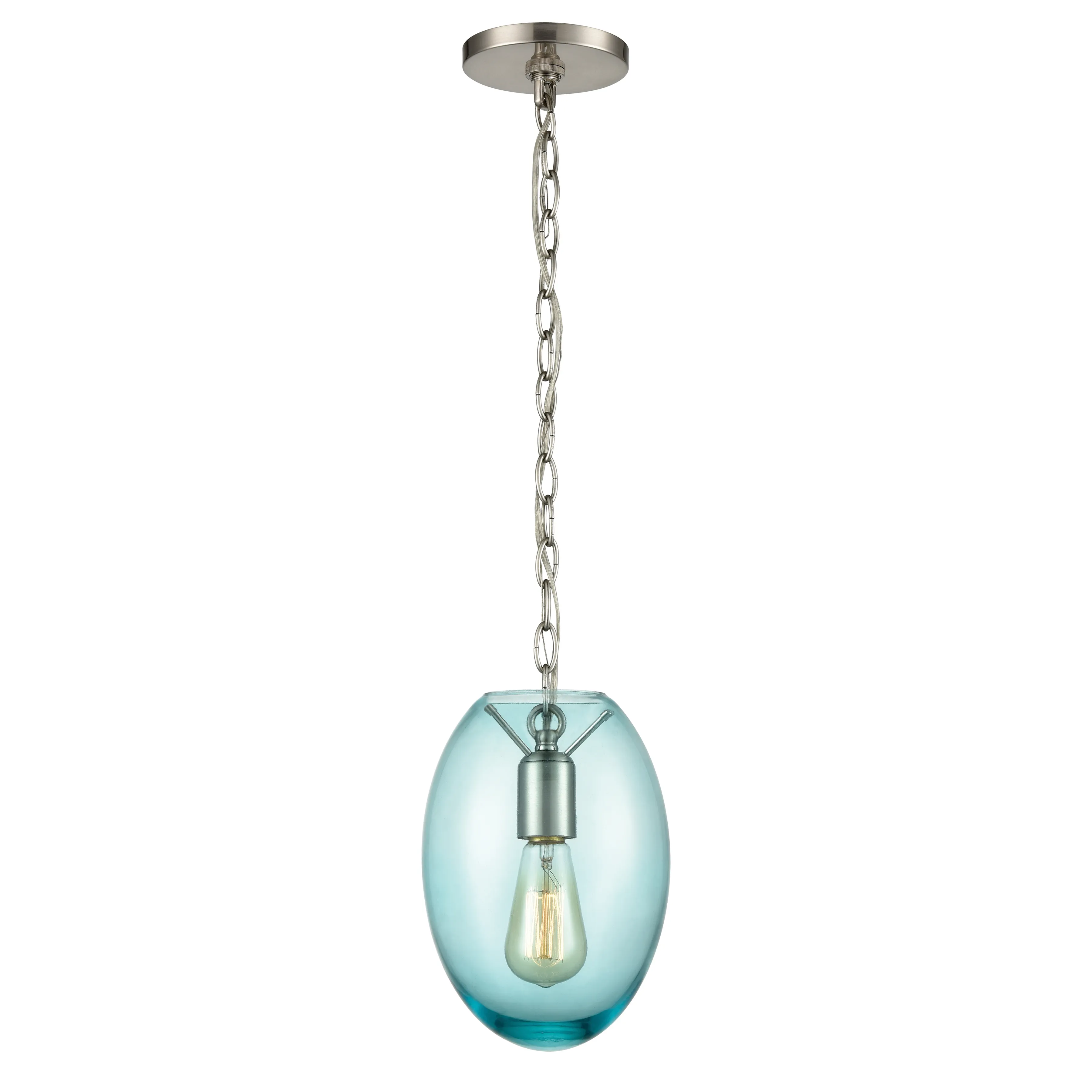 Ellipsa 7" Wide 1-Light Mini Pendant - Satin Nickel