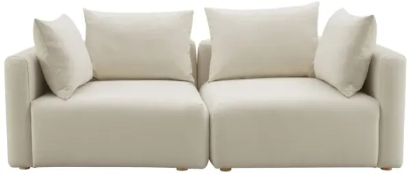 Hangover Cream Linen Loveseat