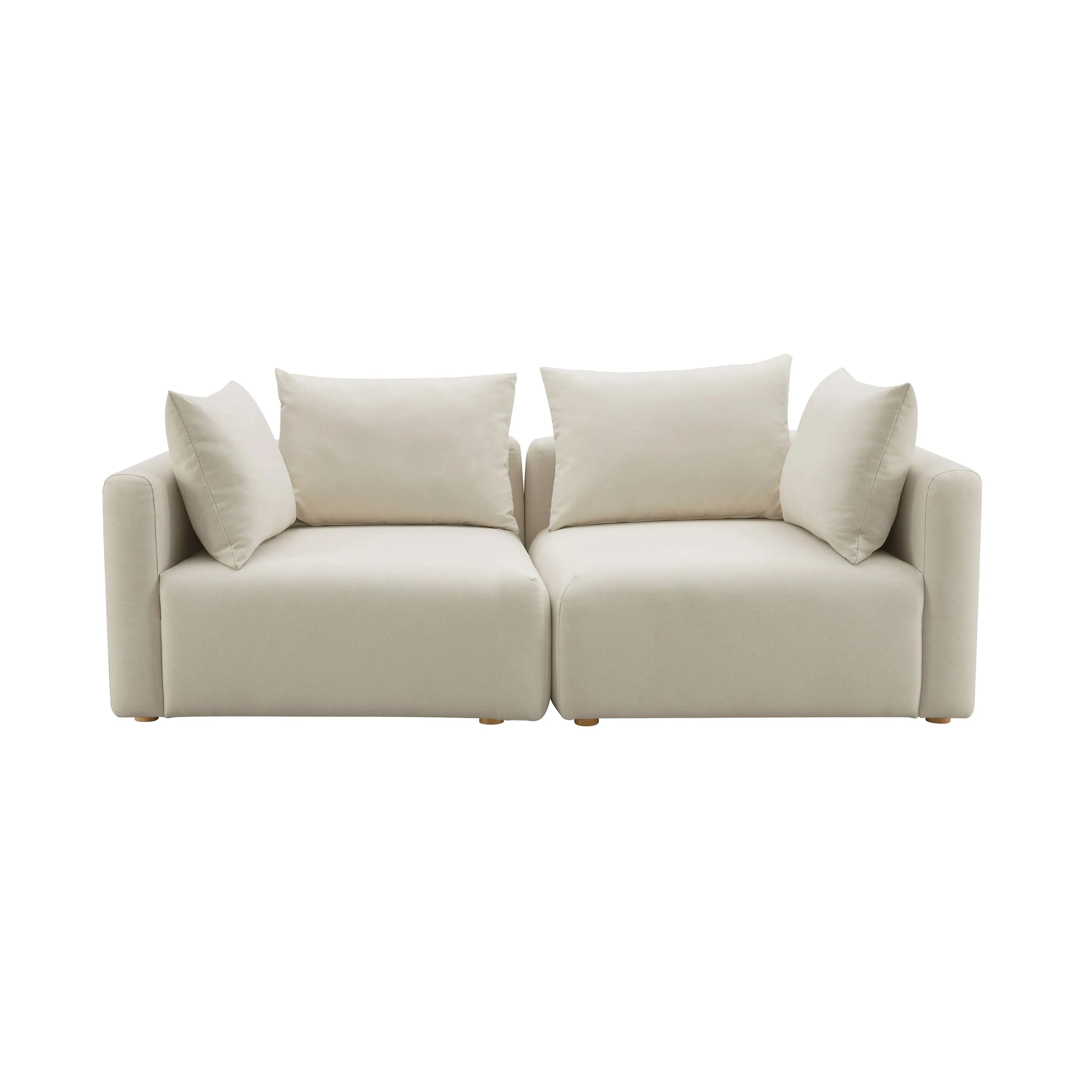 Hangover Cream Linen Loveseat