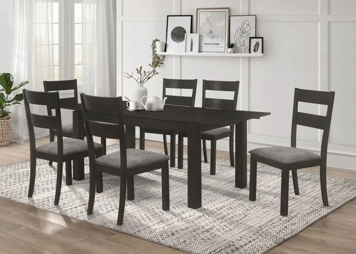 Jakob 7-piece Rectangular Dining Set Grey and Black