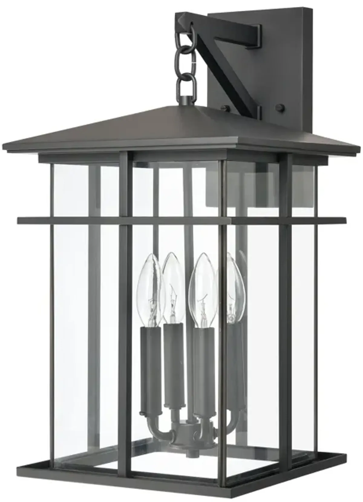 Oak Park 20" High 4-Light Outdoor Sconce - Matte Black