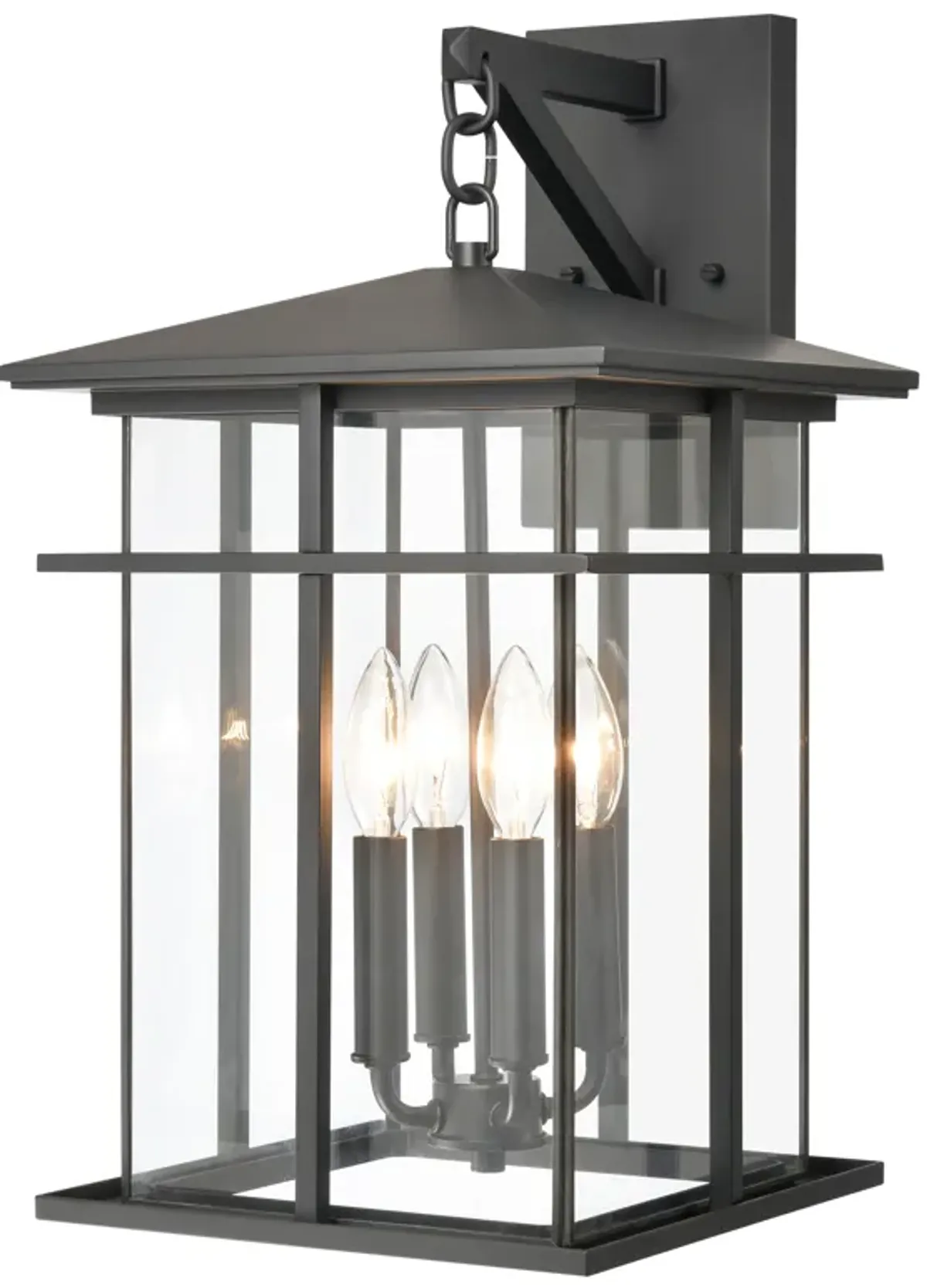 Oak Park 20" High 4-Light Outdoor Sconce - Matte Black