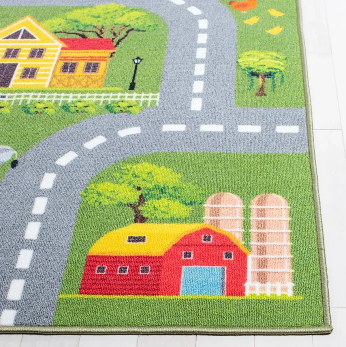 KIDS PLAYHOUSE 235 DARK GREEN  6'-7' x 6'-7' Square Square Rug