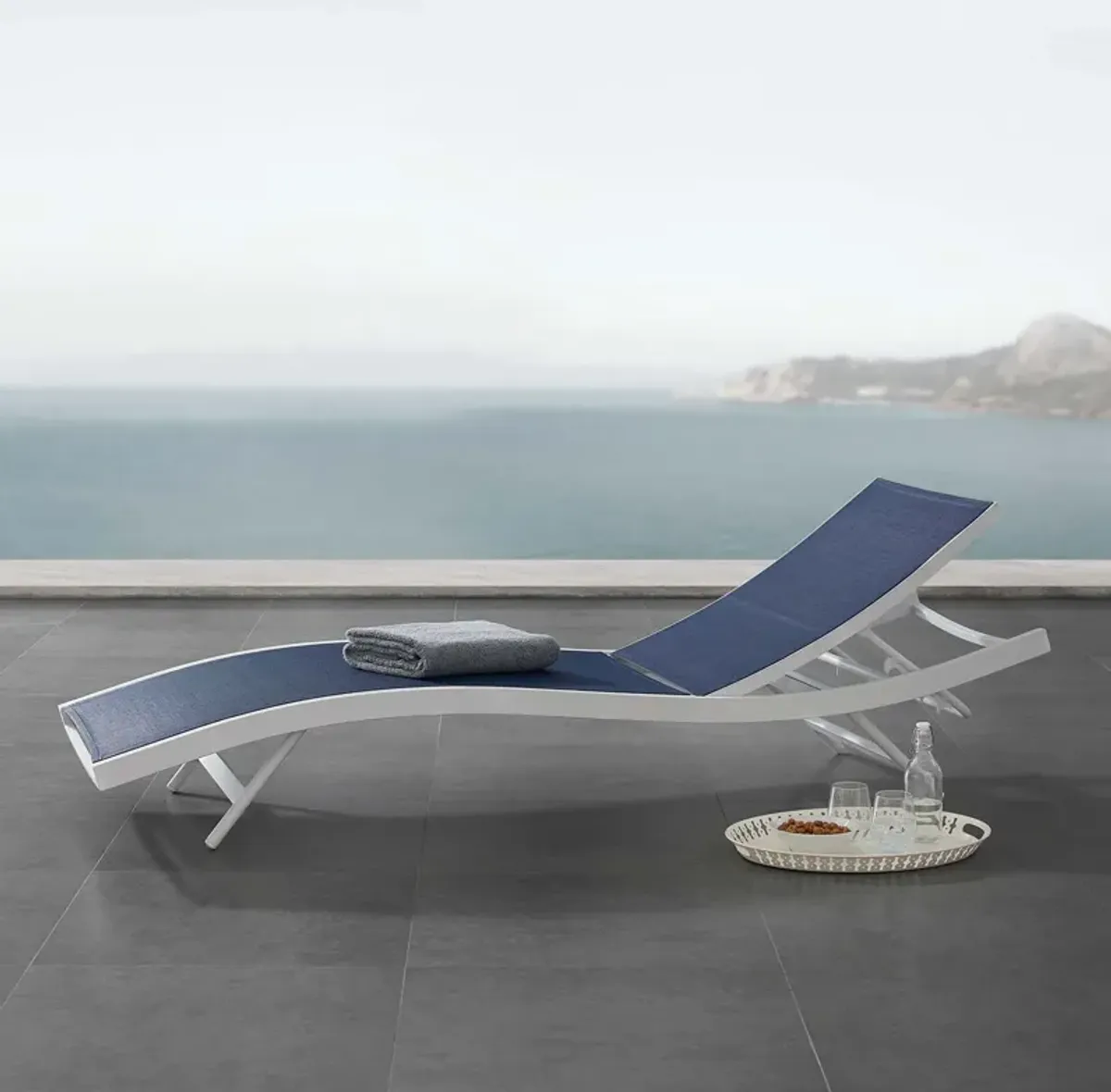 Glimpse Outdoor Patio Mesh Chaise Lounge Chair