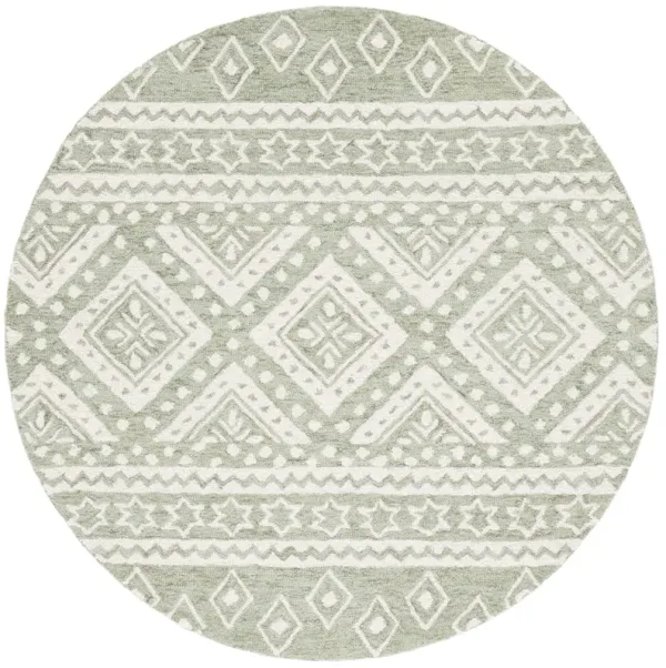 MICRO-LOOP Hand Tufted 5' x 5' Round area rug
