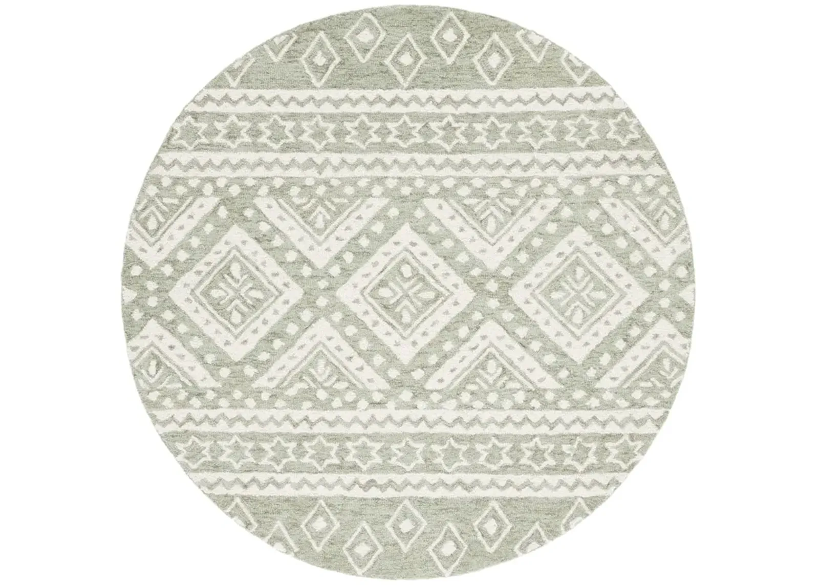 MICRO-LOOP 501 SAGE  5' x 5' Round Round Rug