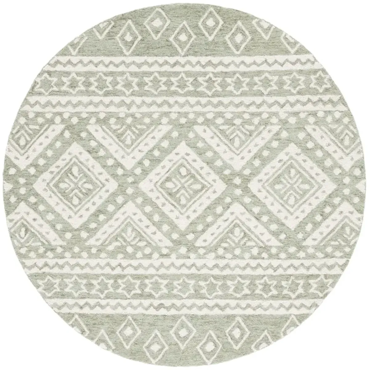 MICRO-LOOP 501 SAGE  5' x 5' Round Round Rug