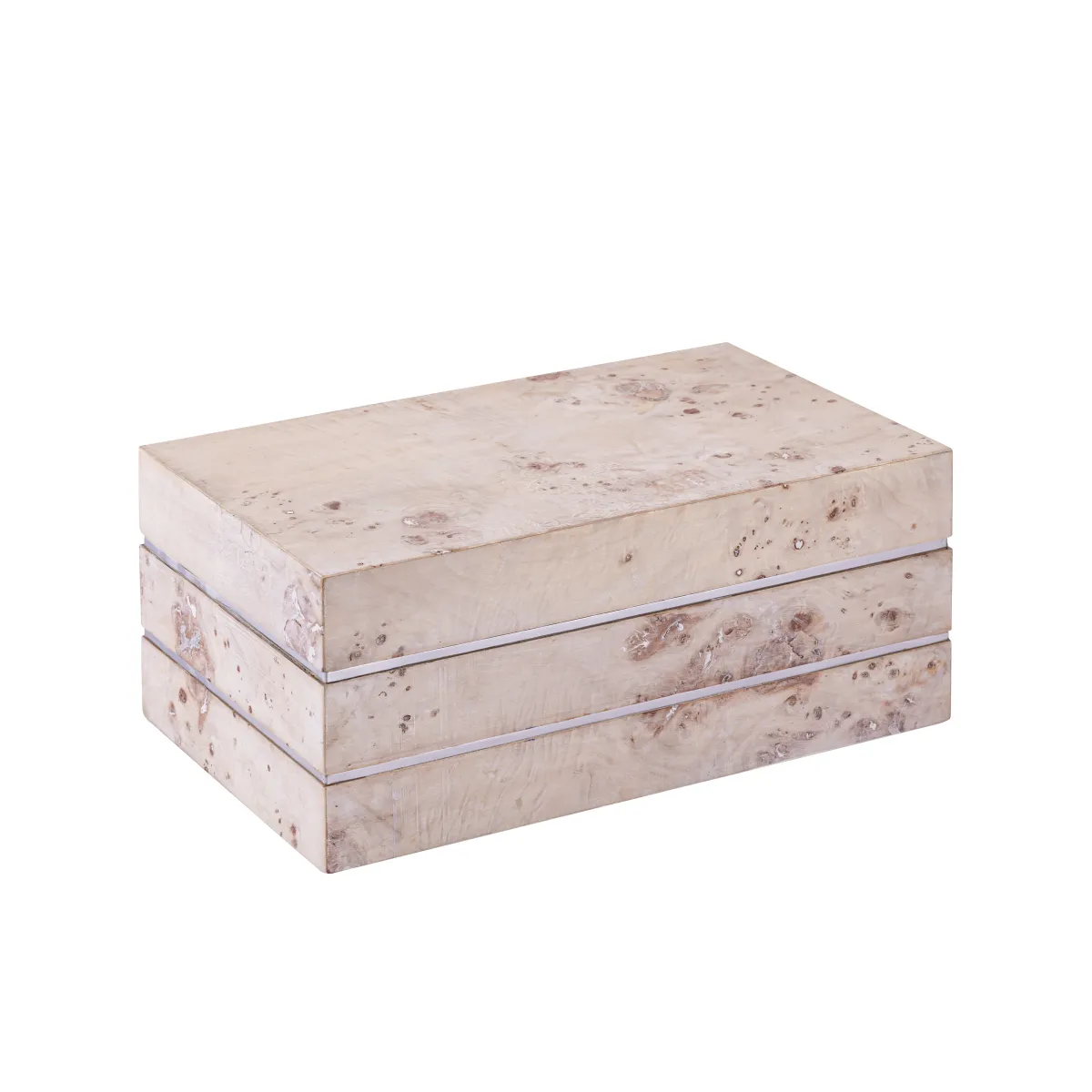 Salem Box - Tall White Burl Wood