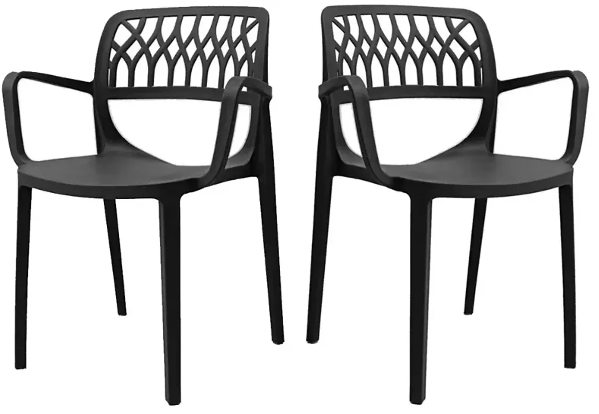 Elsa Set of 2 Stackable Armchair-Anthracite