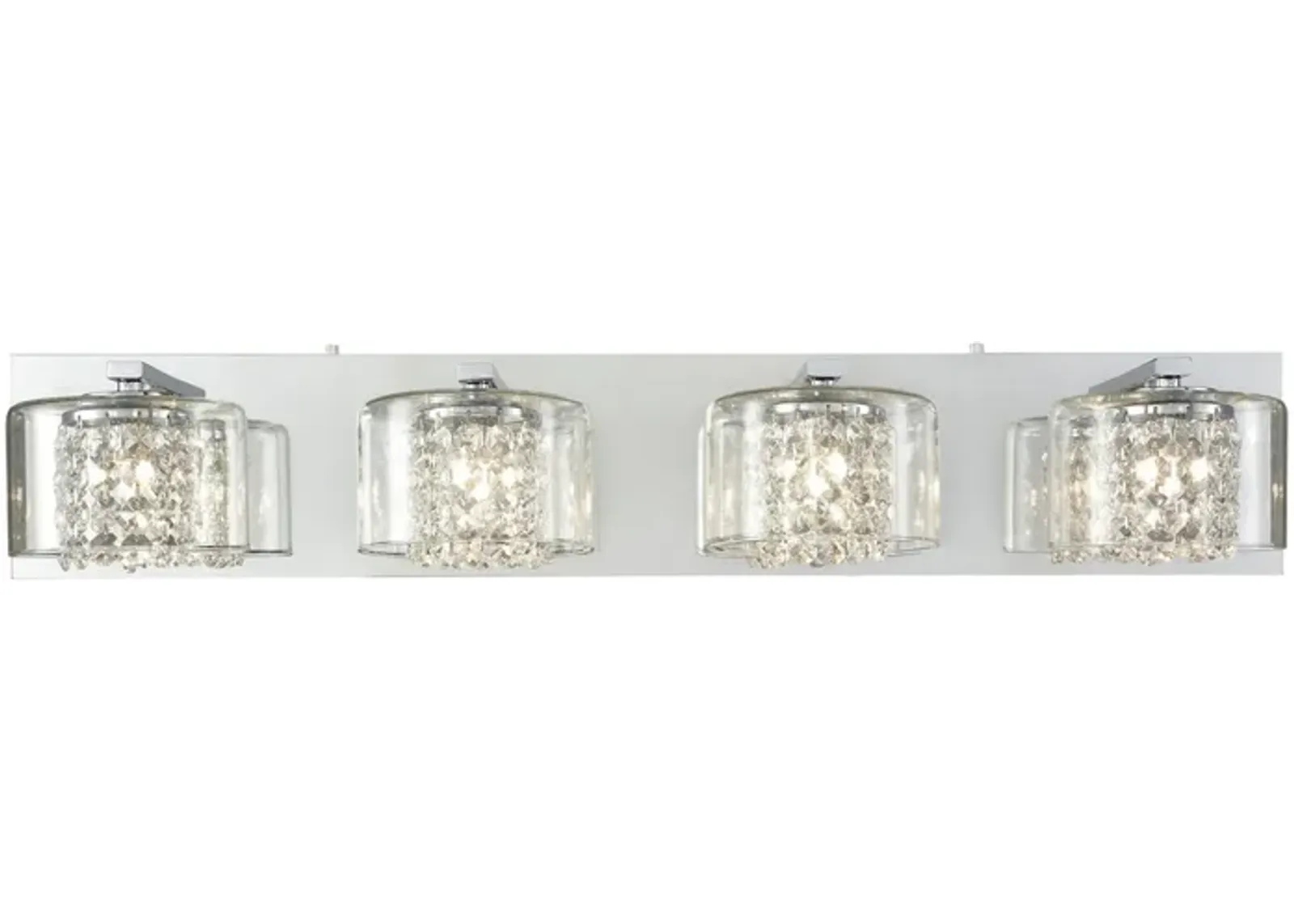 Springvale 4 Light Vanity in Polished Chrome with Clear Crystal and Glass