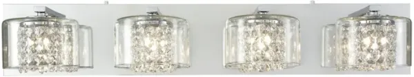 Springvale 4 Light Vanity in Polished Chrome with Clear Crystal and Glass
