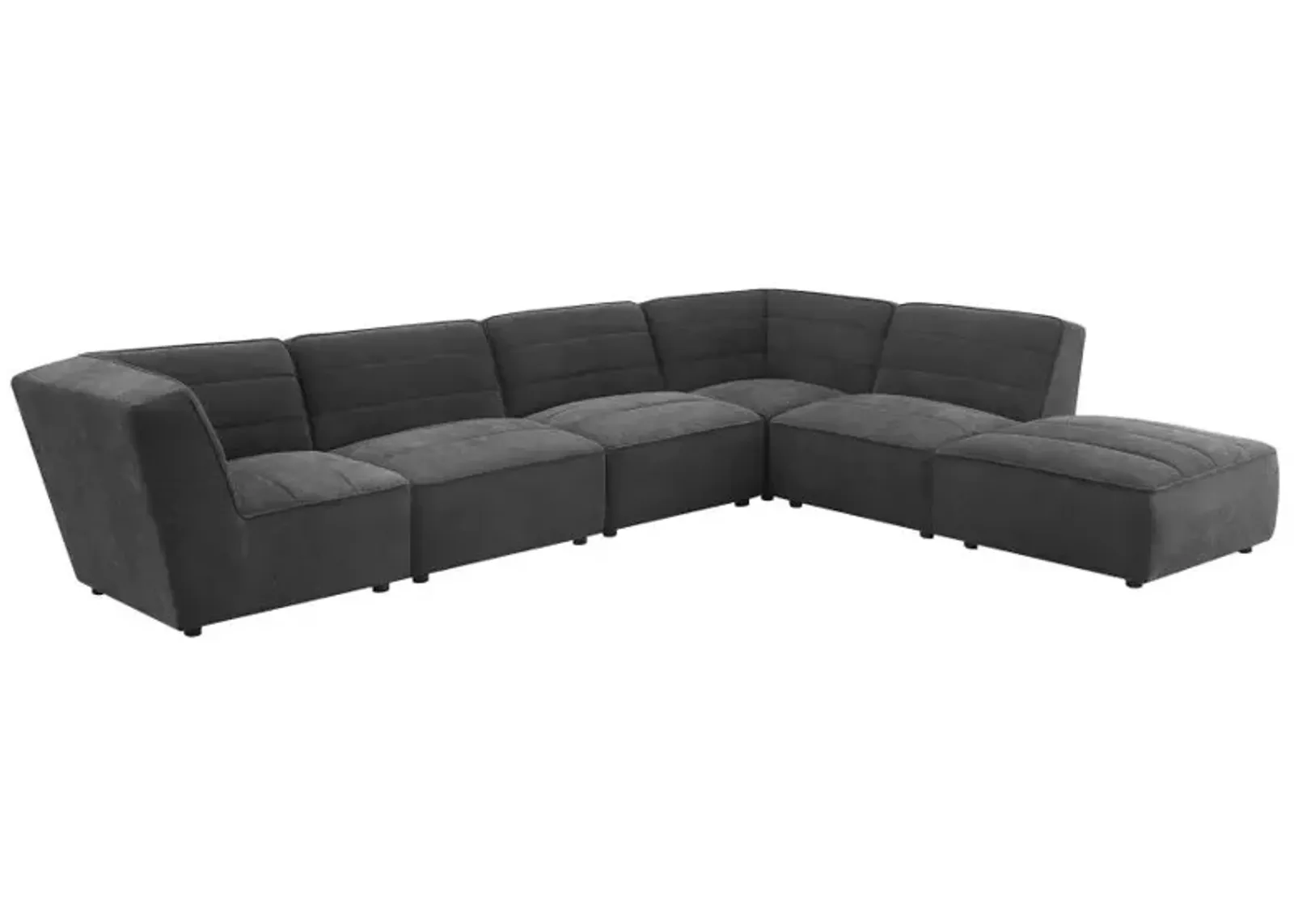 Sunny Upholstered 6-piece Modular Sectional Dark Charcoal