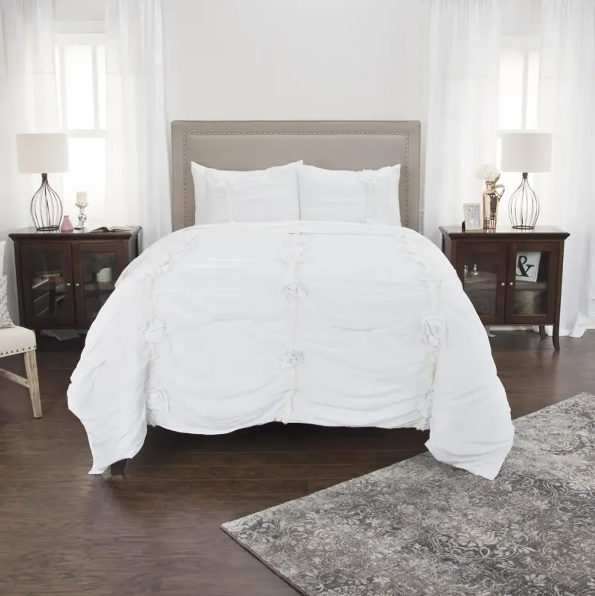 Aiyana White Solid  With Texture  White King Sham