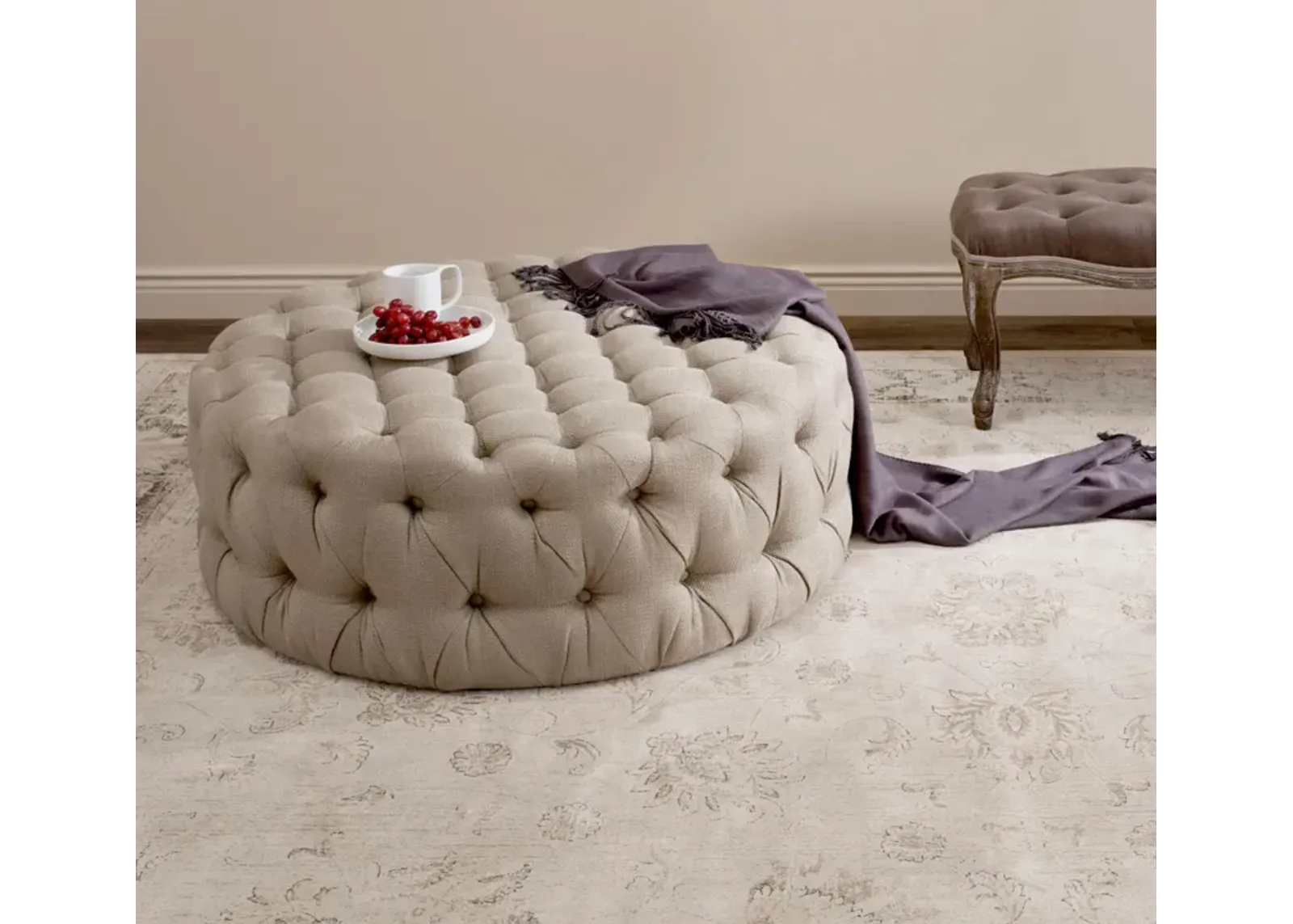 CHARLENE TUFTED COCKTAIL OTTOMAN