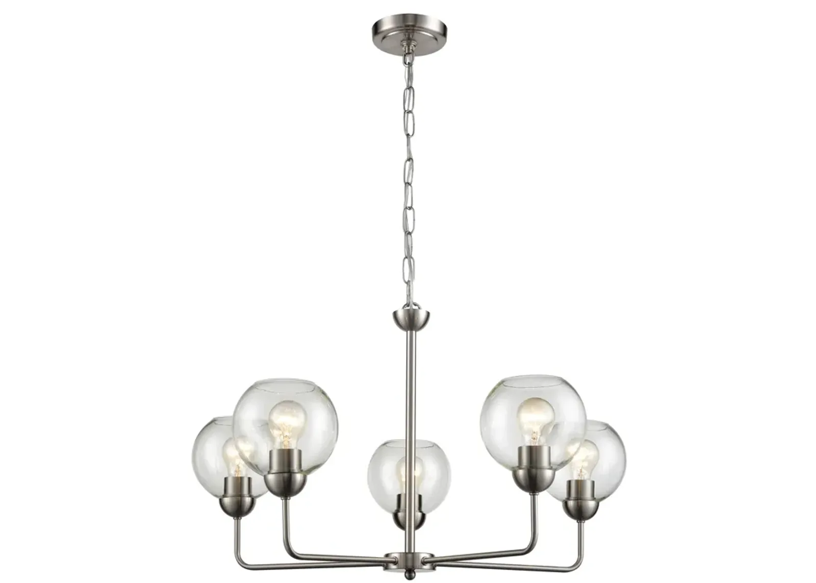 Astoria 28" Wide 5-Light Chandelier - Brushed Nickel