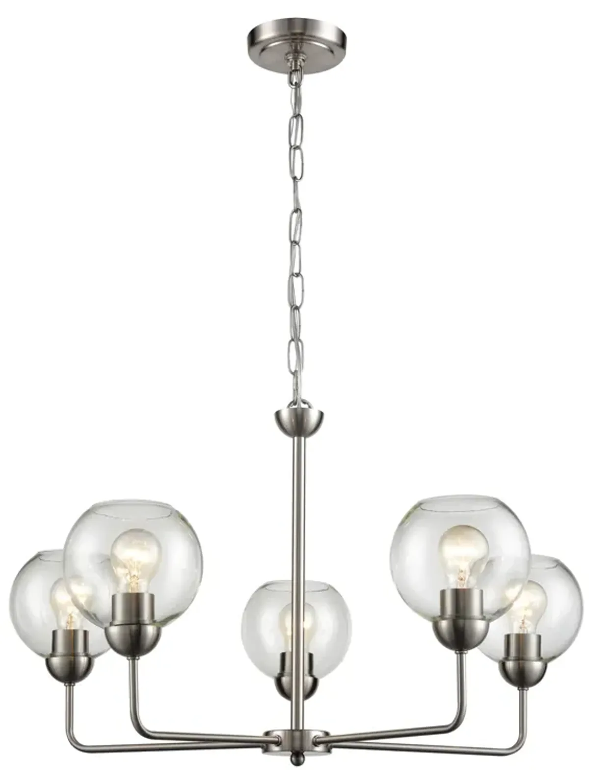 Astoria 28" Wide 5-Light Chandelier - Brushed Nickel