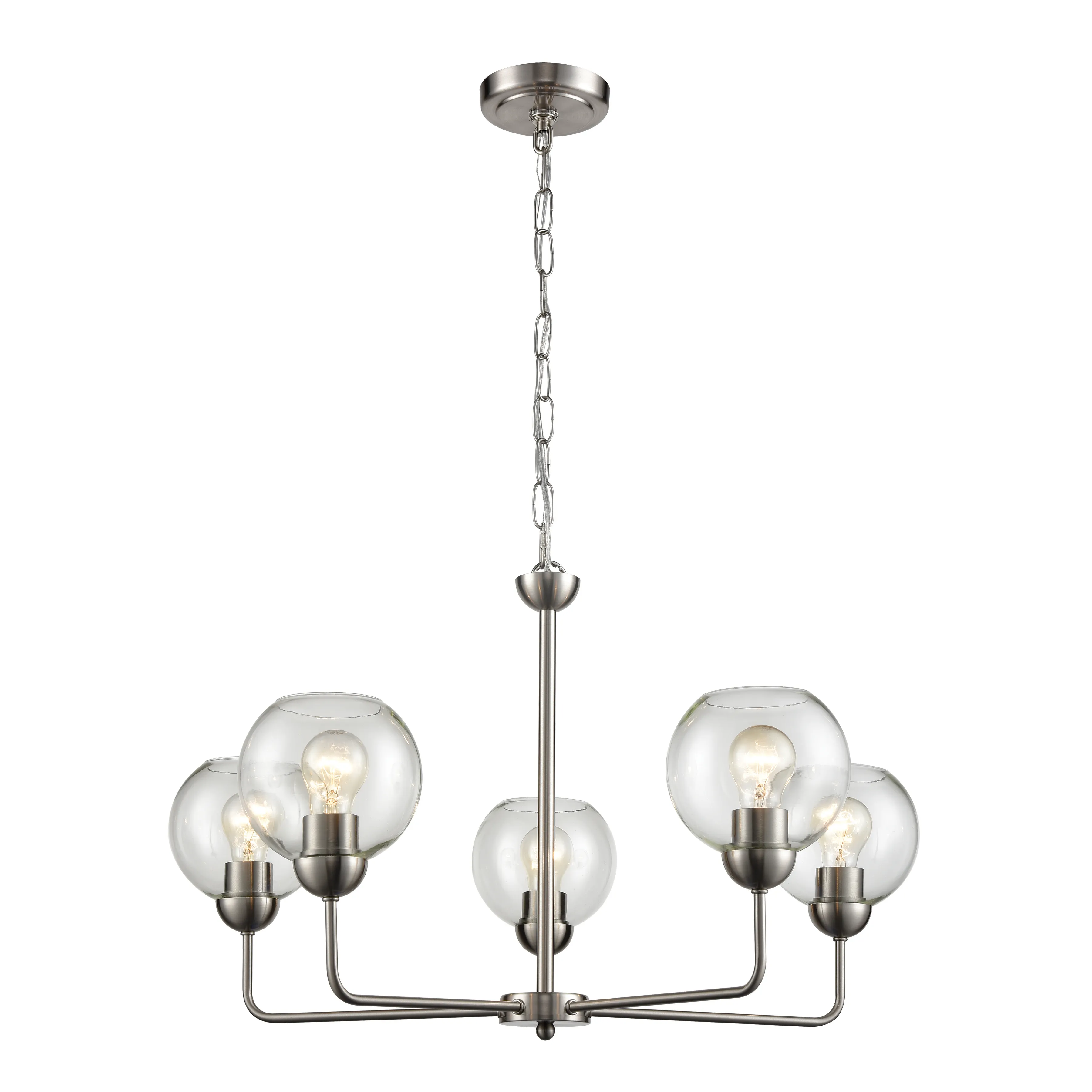 Astoria 28" Wide 5-Light Chandelier - Brushed Nickel