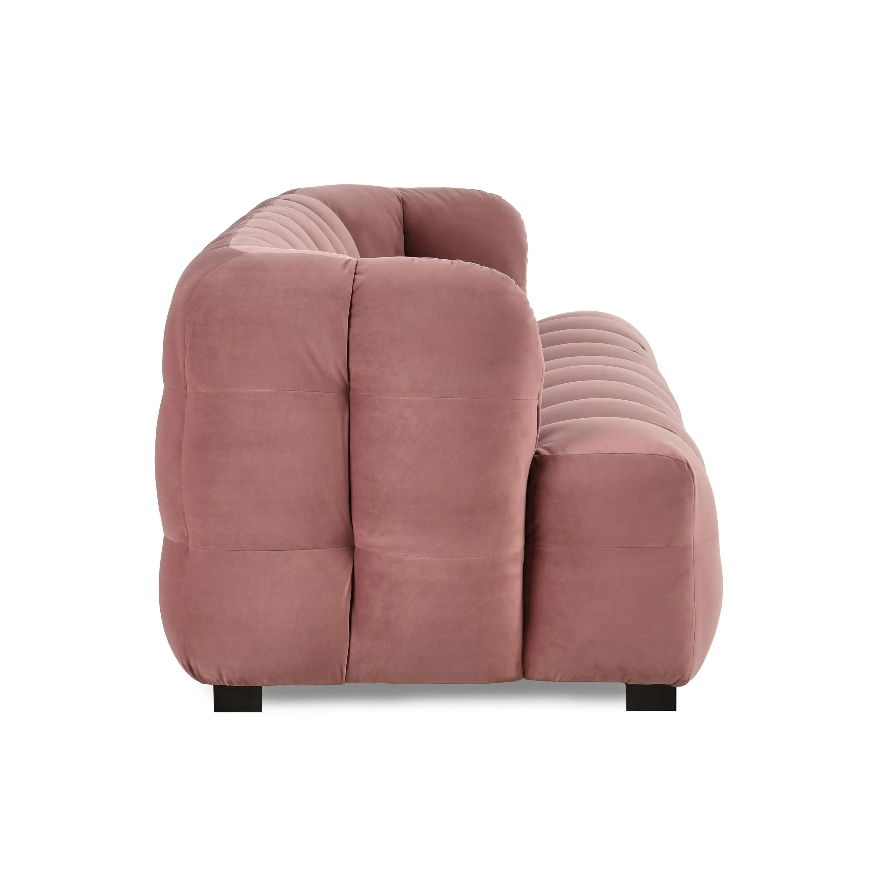 Petra 90" Velvet Fabric Blush Tufted Sofa