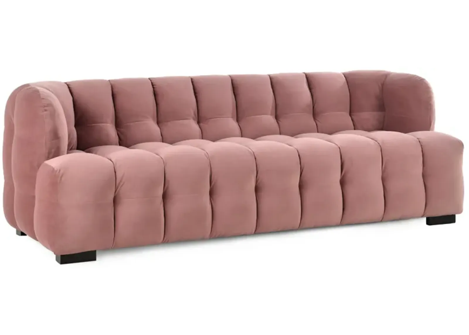 Petra 90" Velvet Fabric Blush Tufted Sofa