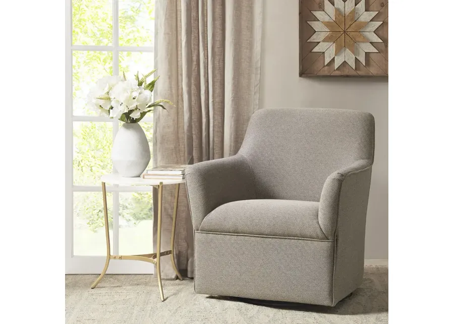 Madison Park Augustine Grey/Taupe Swivel Glider Chair