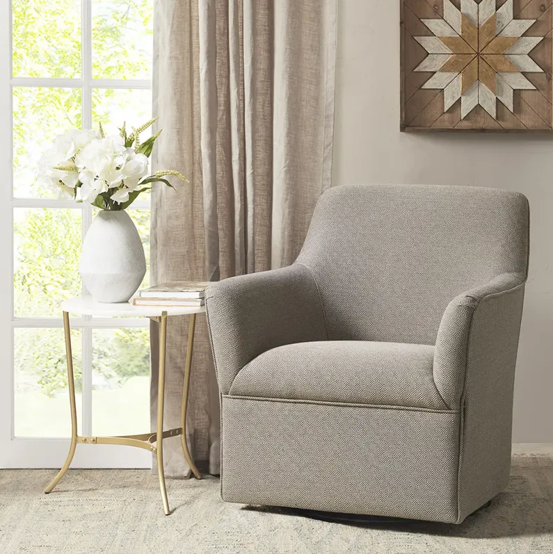 Madison Park Augustine Grey/Taupe Swivel Glider Chair