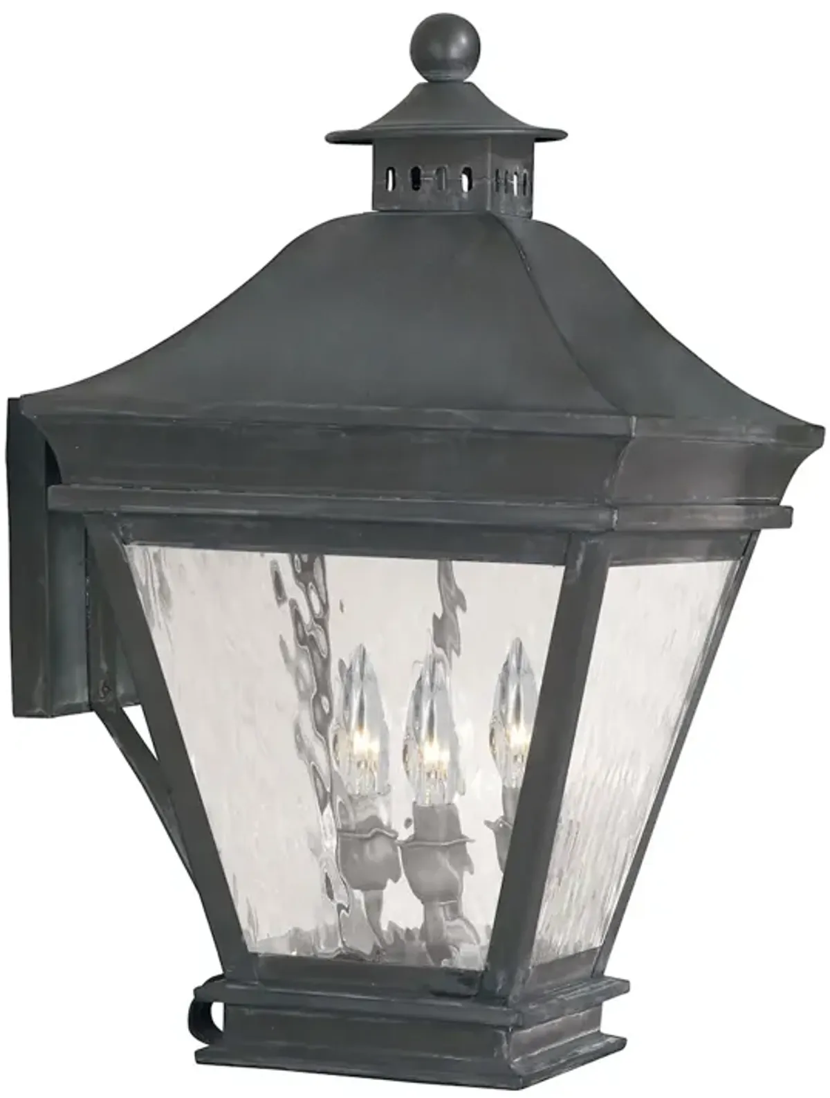 Landings 19.5" High 3-Light Outdoor Sconce - Charcoal