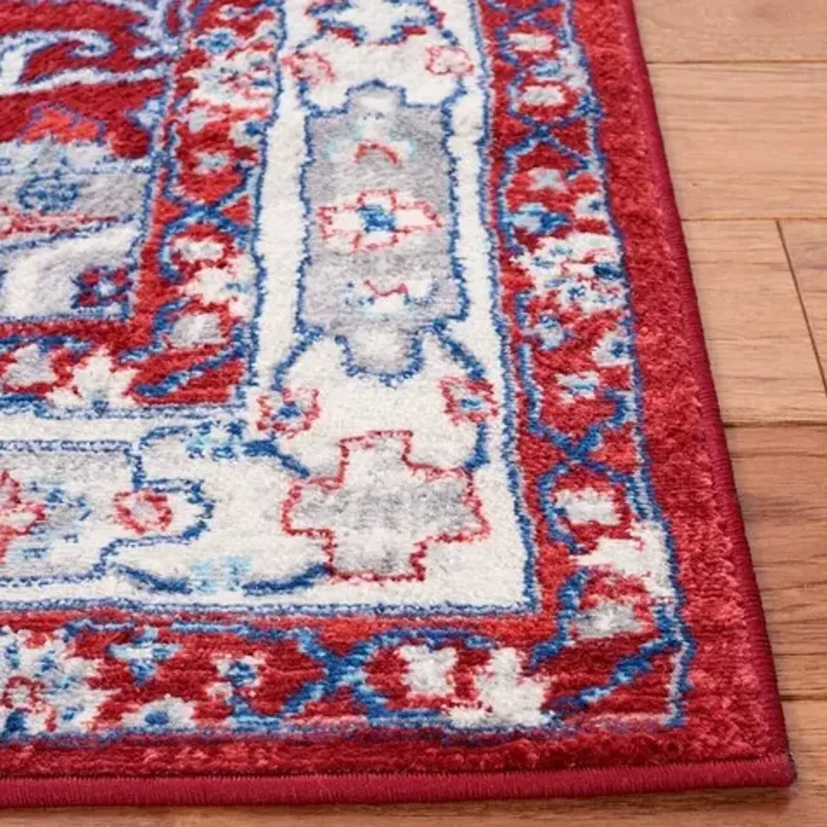 Brentwood 852 Red / Ivory 8' X 10' Large Rectangle Powerloomed Rug