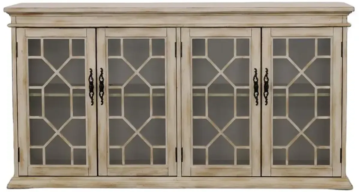 Adamstown Glass Door Accent Cabinet Light Honey