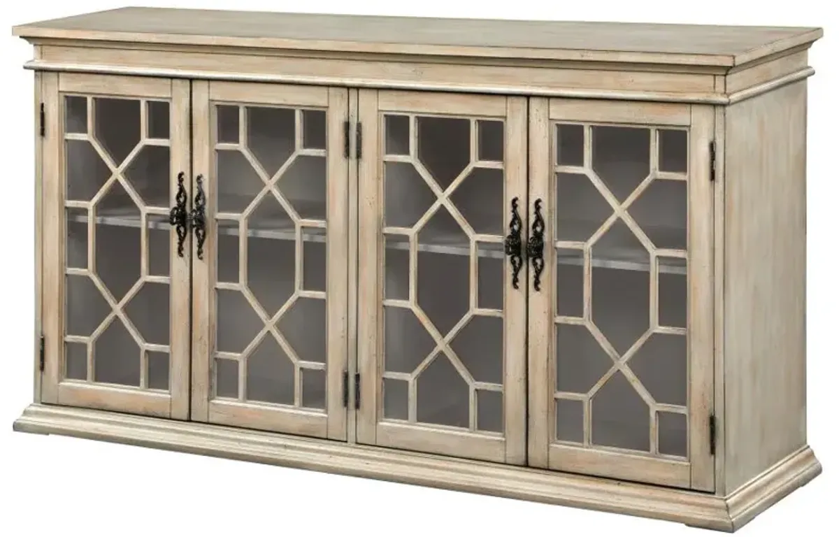 Adamstown Glass Door Accent Cabinet Light Honey