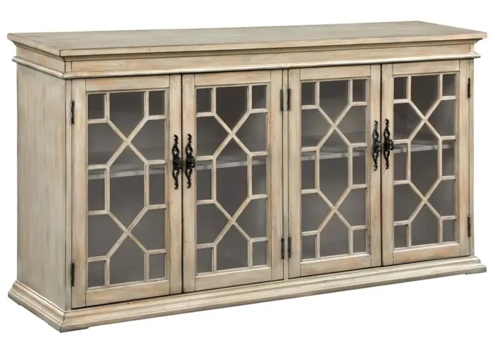 Adamstown Glass Door Accent Cabinet Light Honey