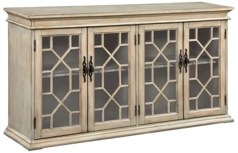 Adamstown Glass Door Accent Cabinet Light Honey